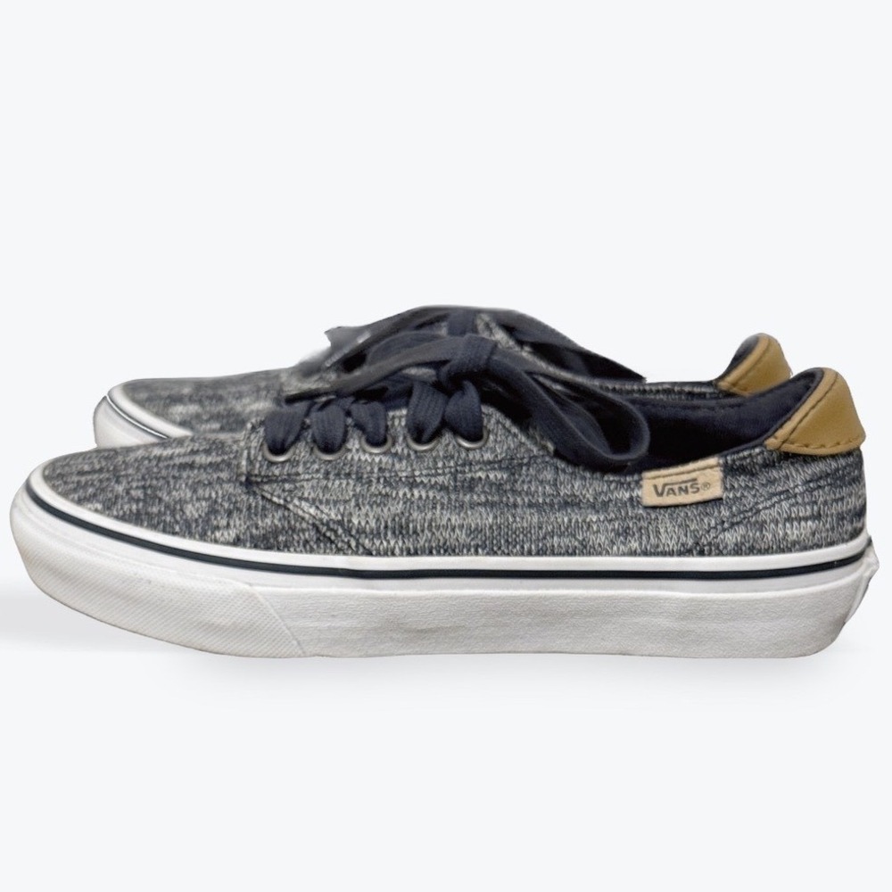 Vans Knit Low Top Sneakers Women's Size 6.5 Gray White Tan Lace Up Ortholite